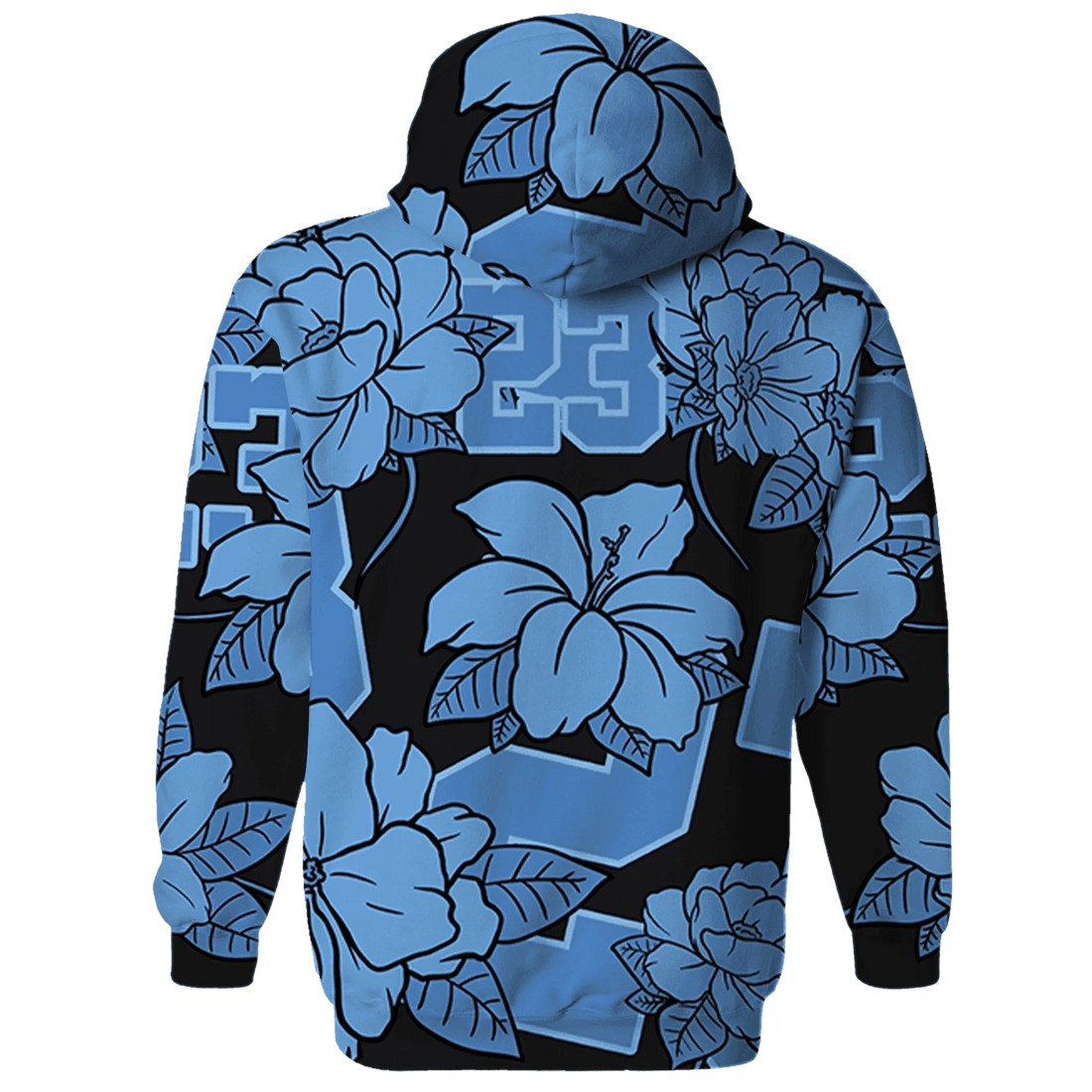 AM-Plus-Black-Univercitii-Blue-Hoodie-Match-23-Floral-3D-Flower