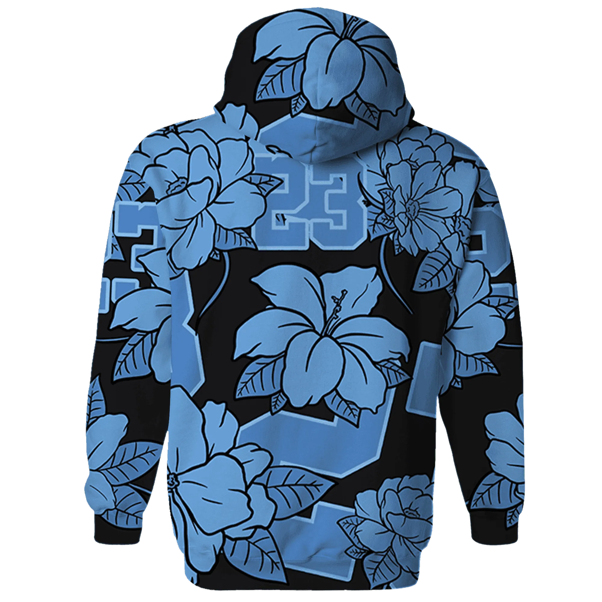 AM-Plus-Black-Univercitii-Blue-Hoodie-Match-23-Floral-3D-Flower