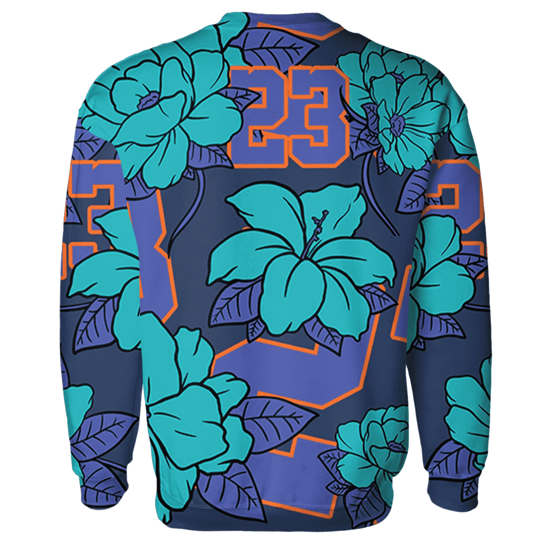 AM-Plus-Drift-Midnight-Navy-Total-Orange-Dusty-Cactus-Sweatshirt-Match-23-Floral-3D-Flower
