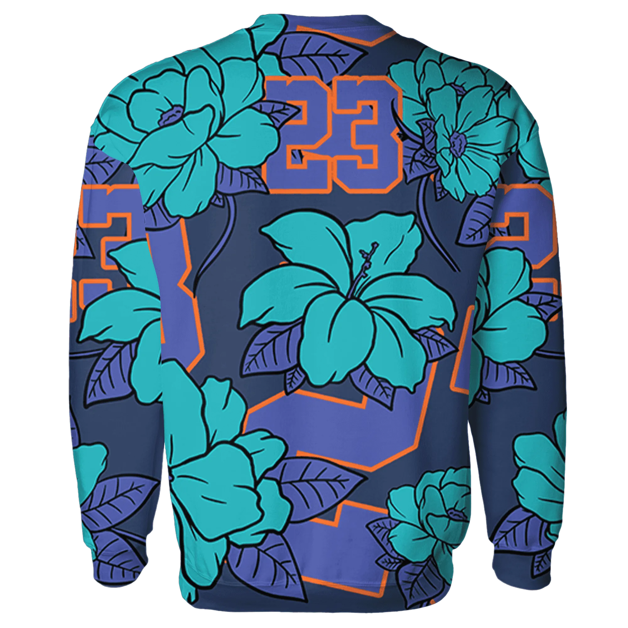 AM-Plus-Drift-Midnight-Navy-Total-Orange-Dusty-Cactus-Sweatshirt-Match-23-Floral-3D-Flower
