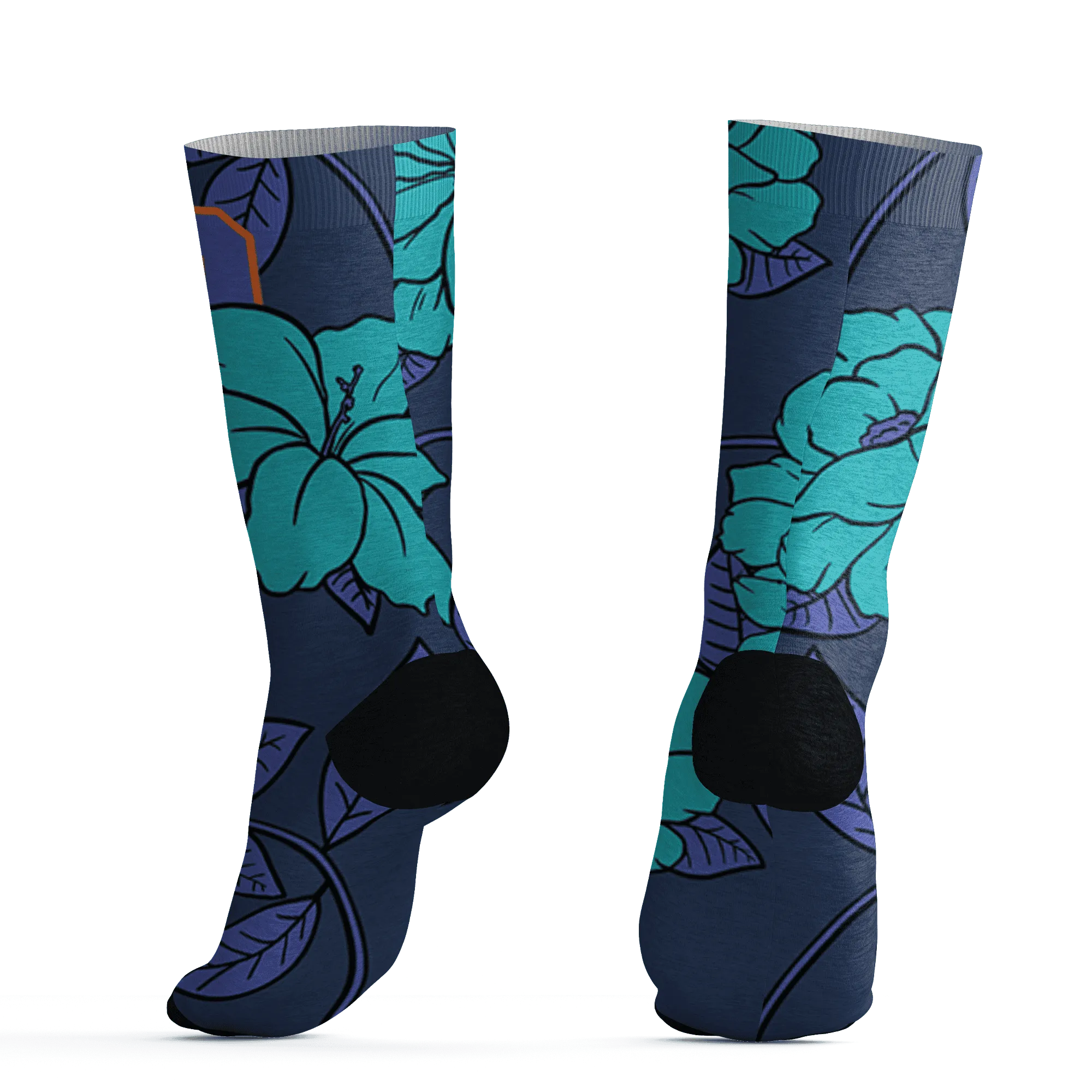 AM-Plus-Drift-Midnight-Navy-Total-Orange-Dusty-Cactus-Socks-Match-23-Floral-3D-Flower