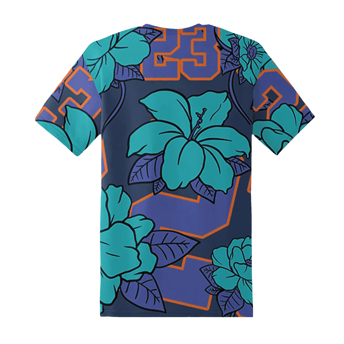 AM-Plus-Drift-Midnight-Navy-Total-Orange-Dusty-Cactus-T-Shirt-Match-23-Floral-3D-Flower