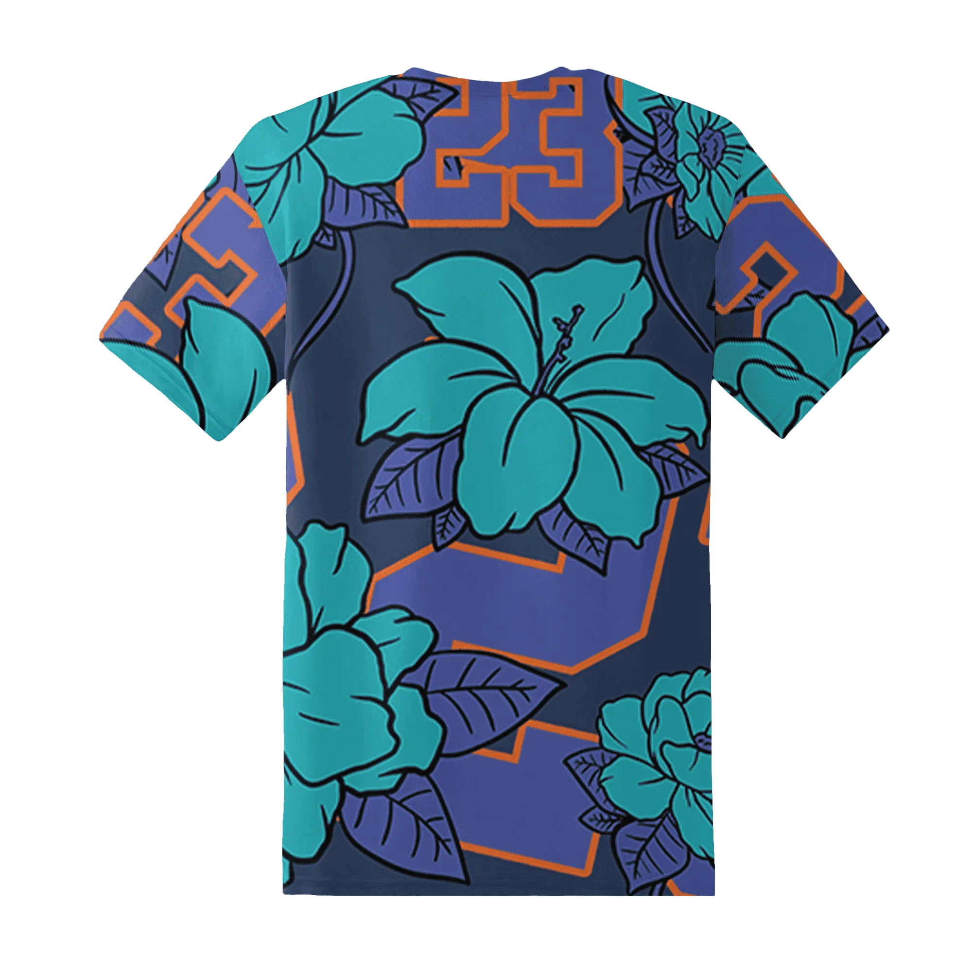 AM-Plus-Drift-Midnight-Navy-Total-Orange-Dusty-Cactus-T-Shirt-Match-23-Floral-3D-Flower