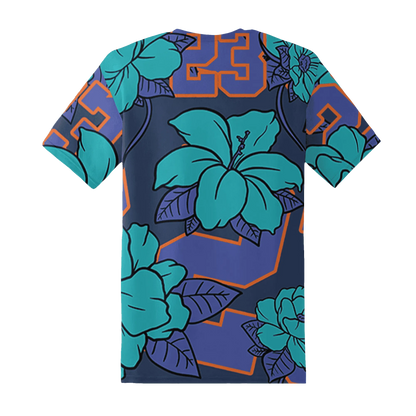 AM-Plus-Drift-Midnight-Navy-Total-Orange-Dusty-Cactus-T-Shirt-Match-23-Floral-3D-Flower