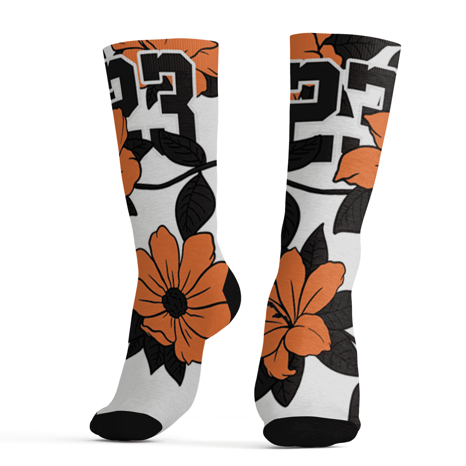 AM-TW-White-Orange-Socks-Match-23-Floral-3D-Flower