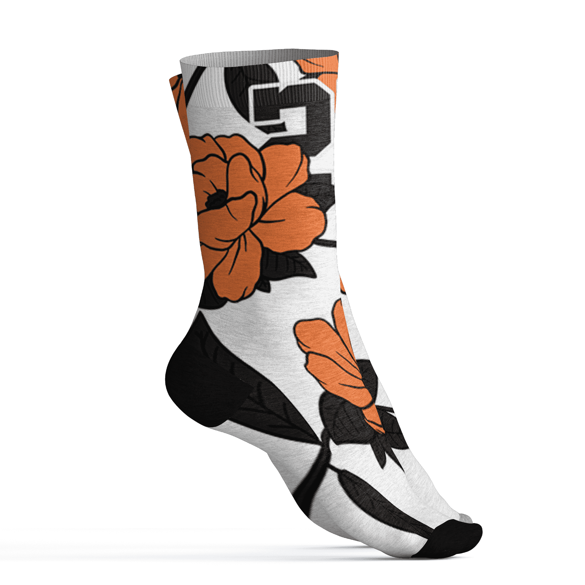 AM-TW-White-Orange-Socks-Match-23-Floral-3D-Flower