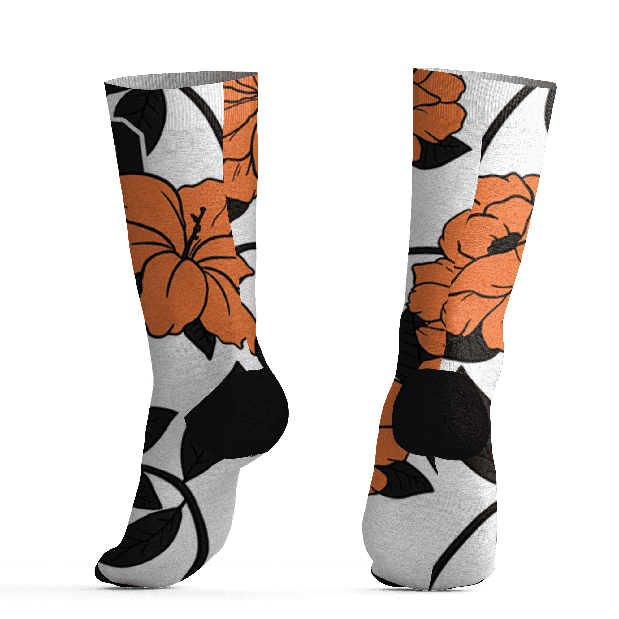 AM-TW-White-Orange-Socks-Match-23-Floral-3D-Flower