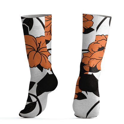 AM-TW-White-Orange-Socks-Match-23-Floral-3D-Flower