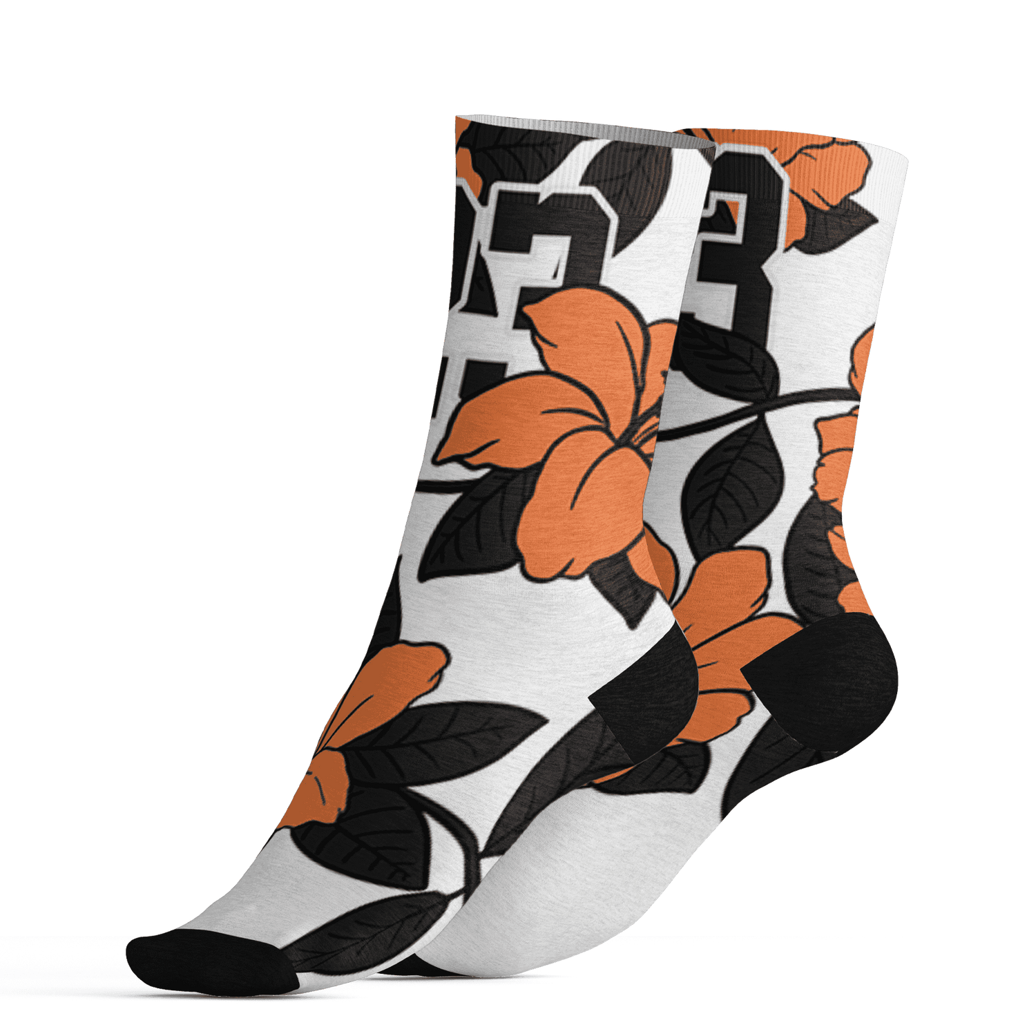 AM-TW-White-Orange-Socks-Match-23-Floral-3D-Flower