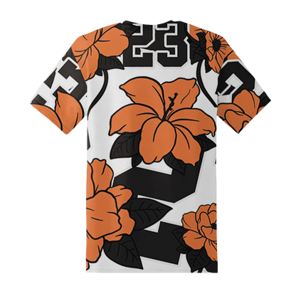 AM-TW-White-Orange-T-Shirt-Match-23-Floral-3D-Flower