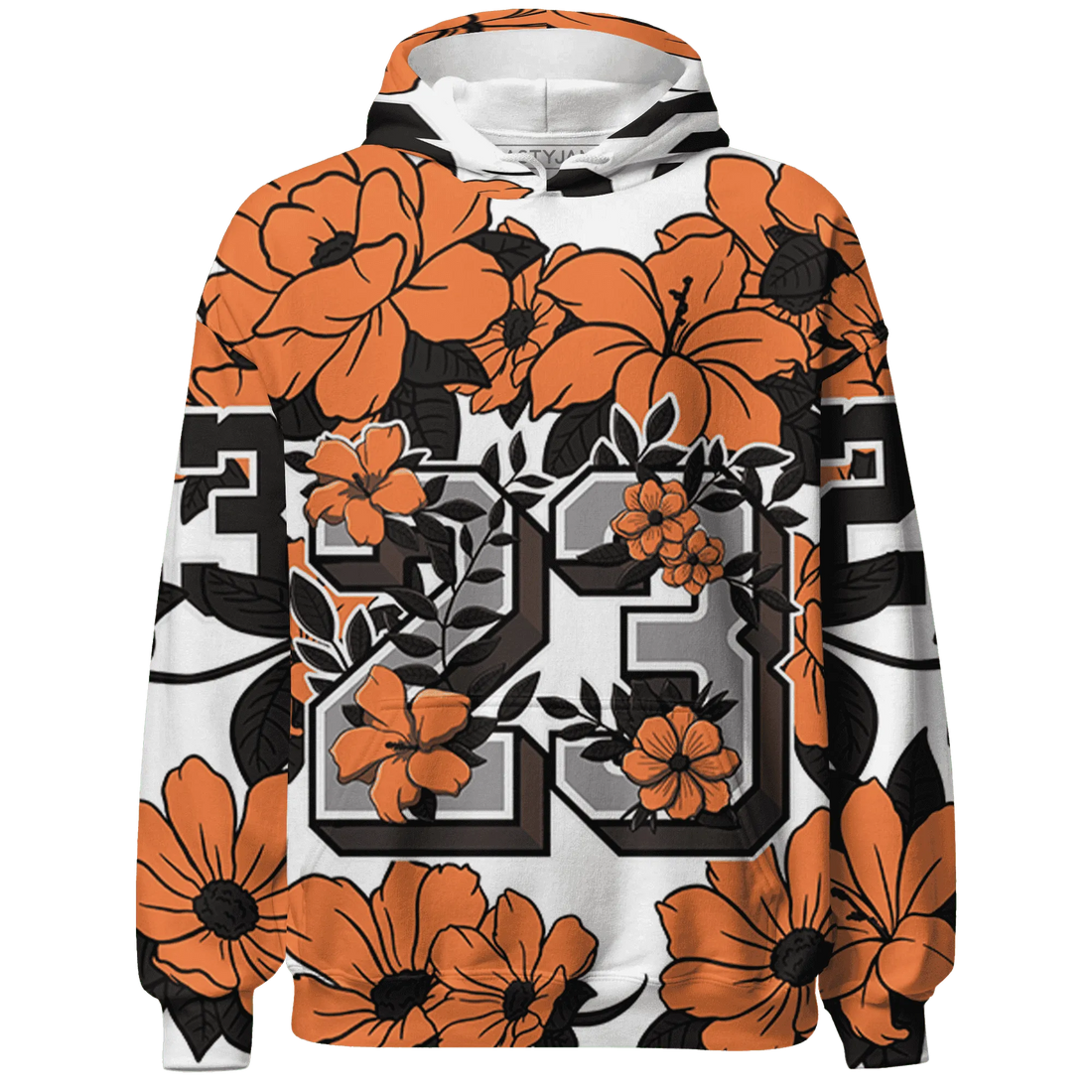 AM-TW-White-Orange-Hoodie-Match-23-Floral-3D-Flower