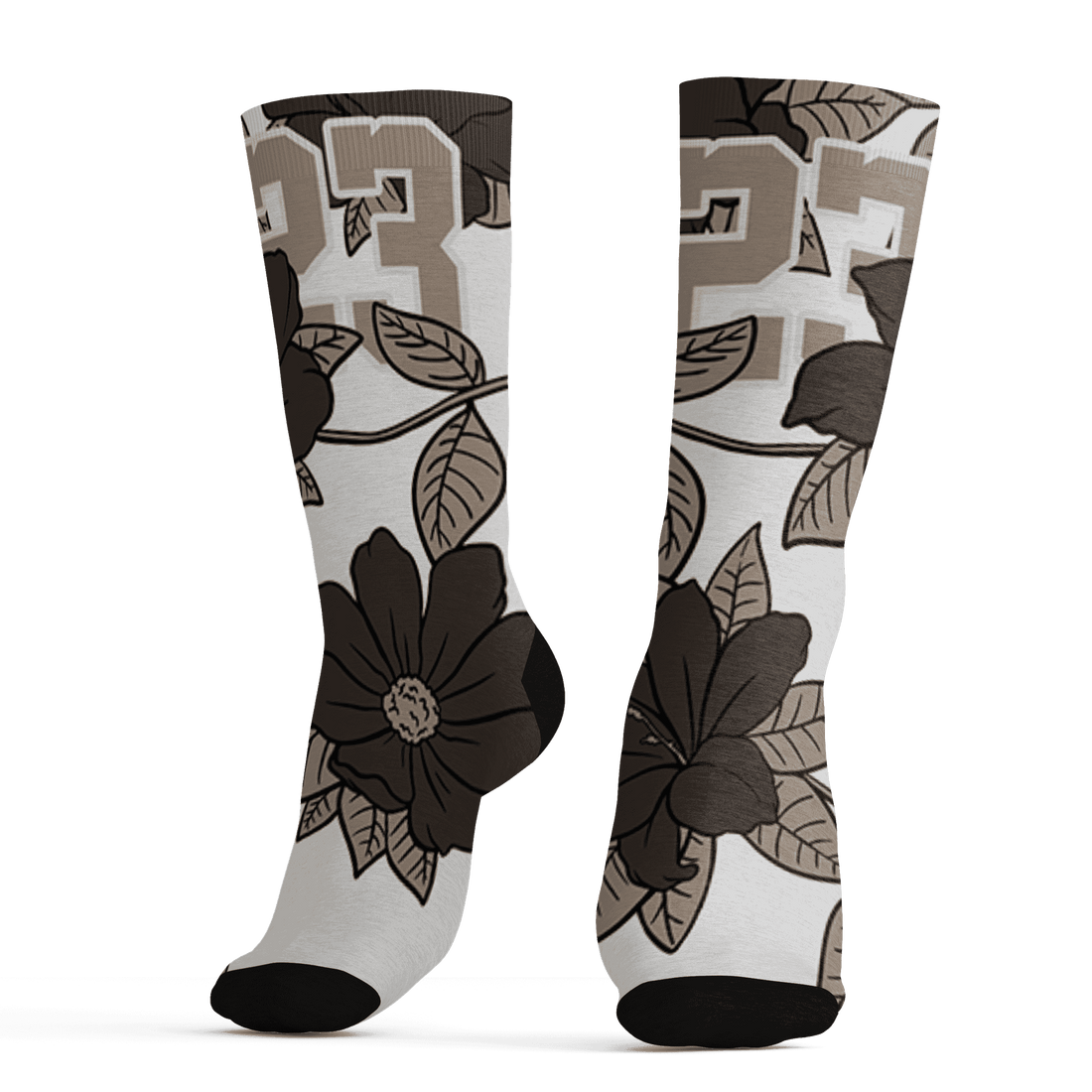 Dunk Low Baroque Brown Socks Match 23 Floral 3D All-Over Print Flower - NastyJamz