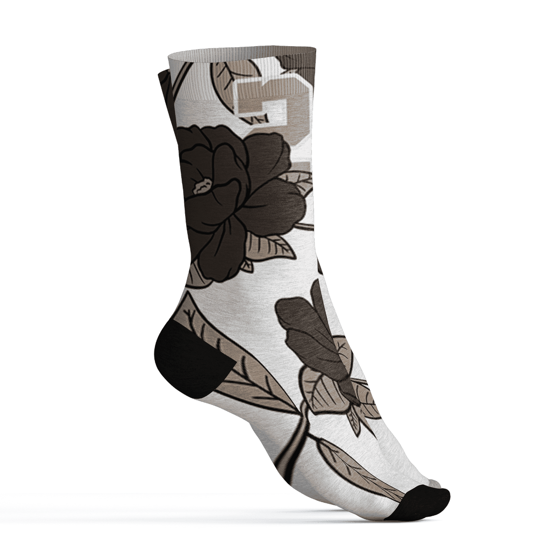 Dunk Low Baroque Brown Socks Match 23 Floral 3D All-Over Print Flower - NastyJamz