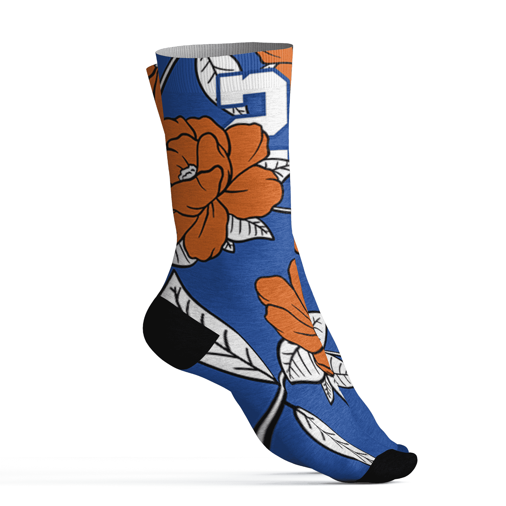 Dunk Low Knicks Socks Match 23 Floral 3D All-Over Print Flower - NastyJamz
