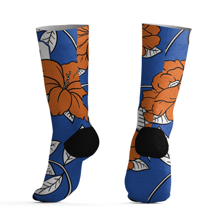 Dunk Low Knicks Socks Match 23 Floral 3D All-Over Print Flower - NastyJamz