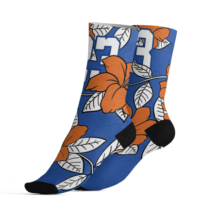 Dunk Low Knicks Socks Match 23 Floral 3D All-Over Print Flower - NastyJamz
