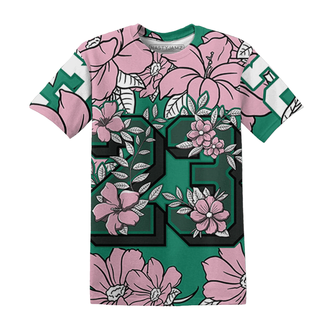 Dunk-Pink-Malachite-Medium-Soft-Low-Sail-T-Shirt-Match-23-Floral-3D-Flower
