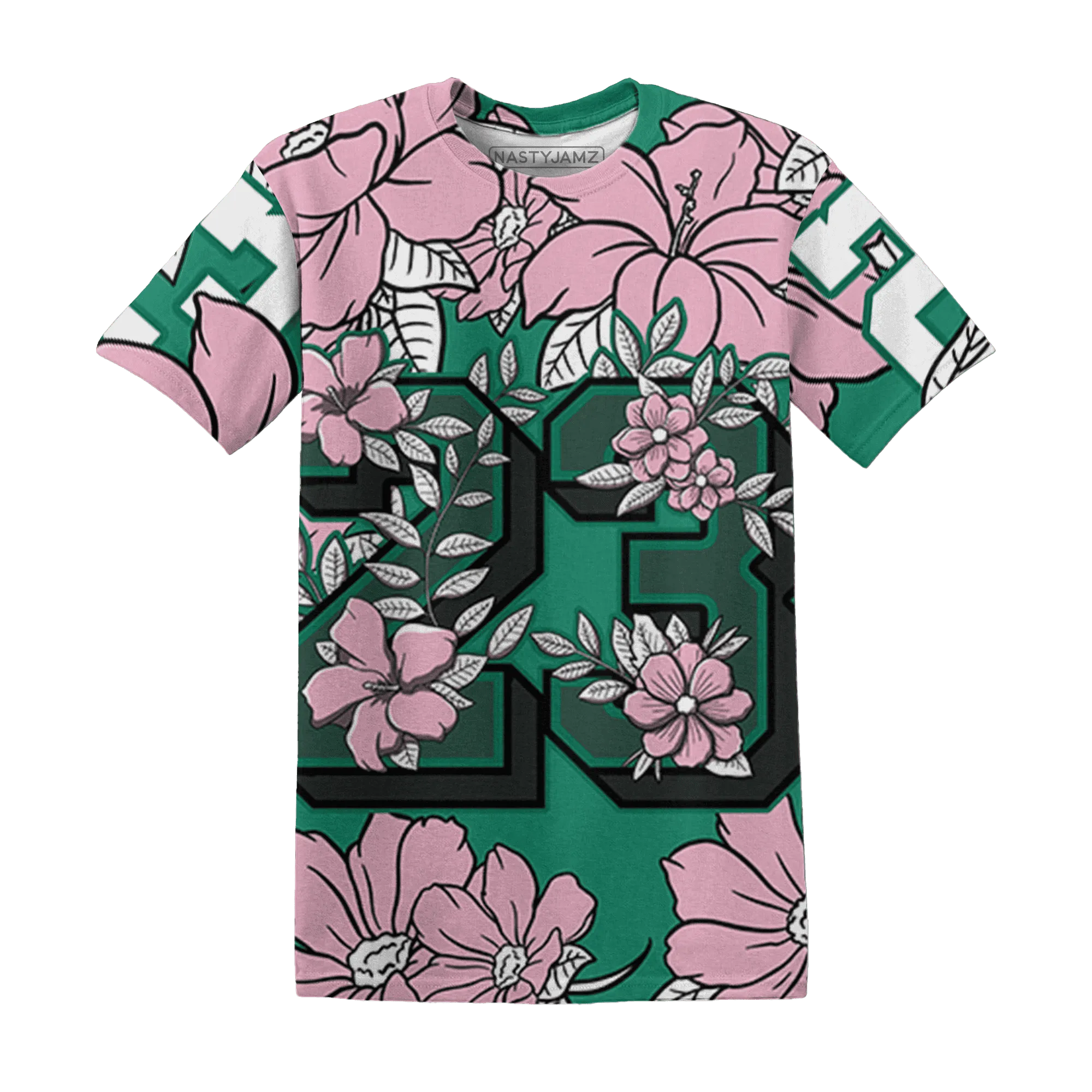 Dunk-Pink-Malachite-Medium-Soft-Low-Sail-T-Shirt-Match-23-Floral-3D-Flower