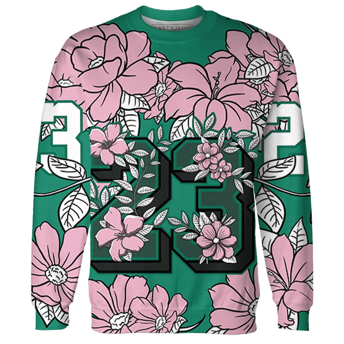 Dunk-Pink-Malachite-Medium-Soft-Low-Sail-Sweatshirt-Match-23-Floral-3D-Flower