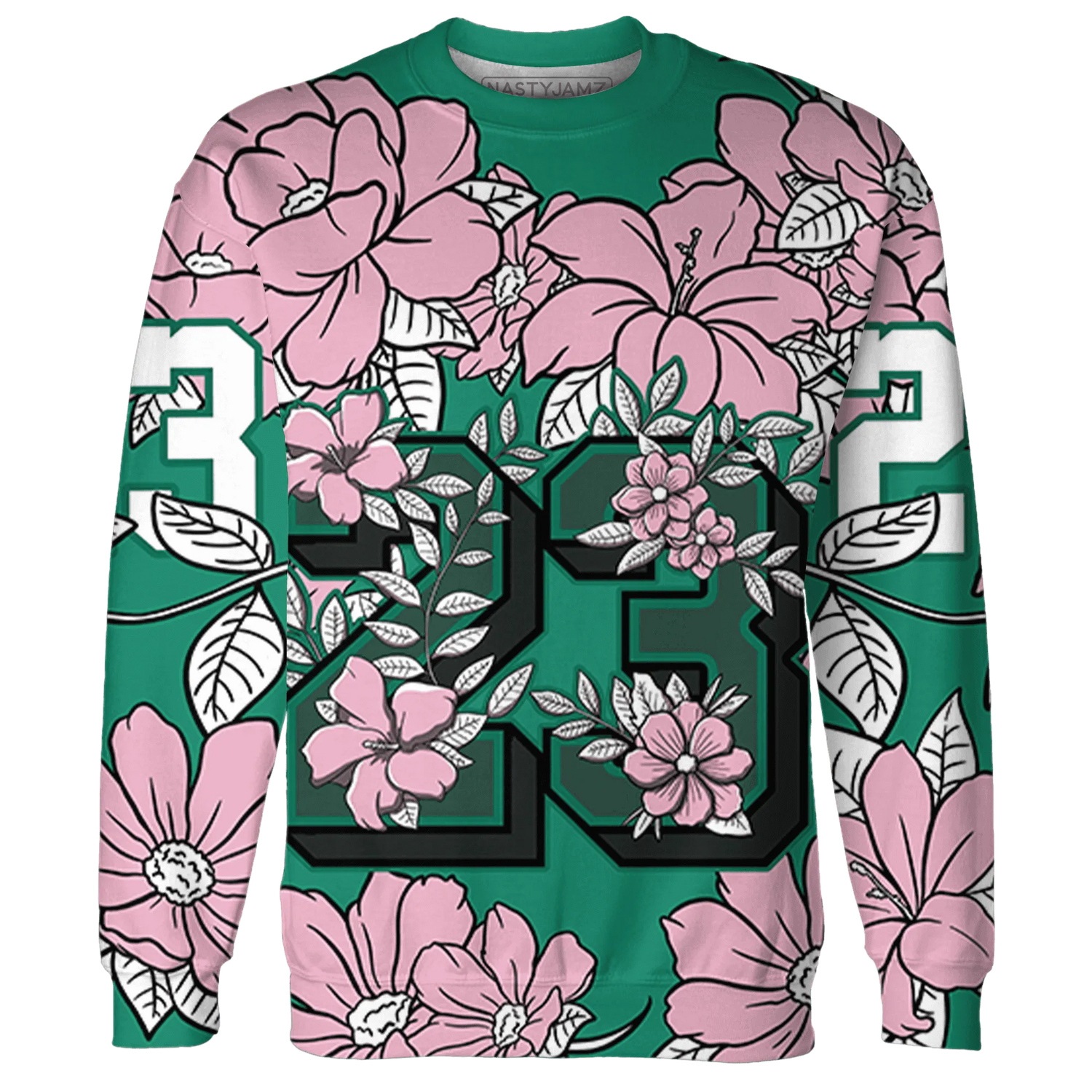 Dunk-Pink-Malachite-Medium-Soft-Low-Sail-Sweatshirt-Match-23-Floral-3D-Flower