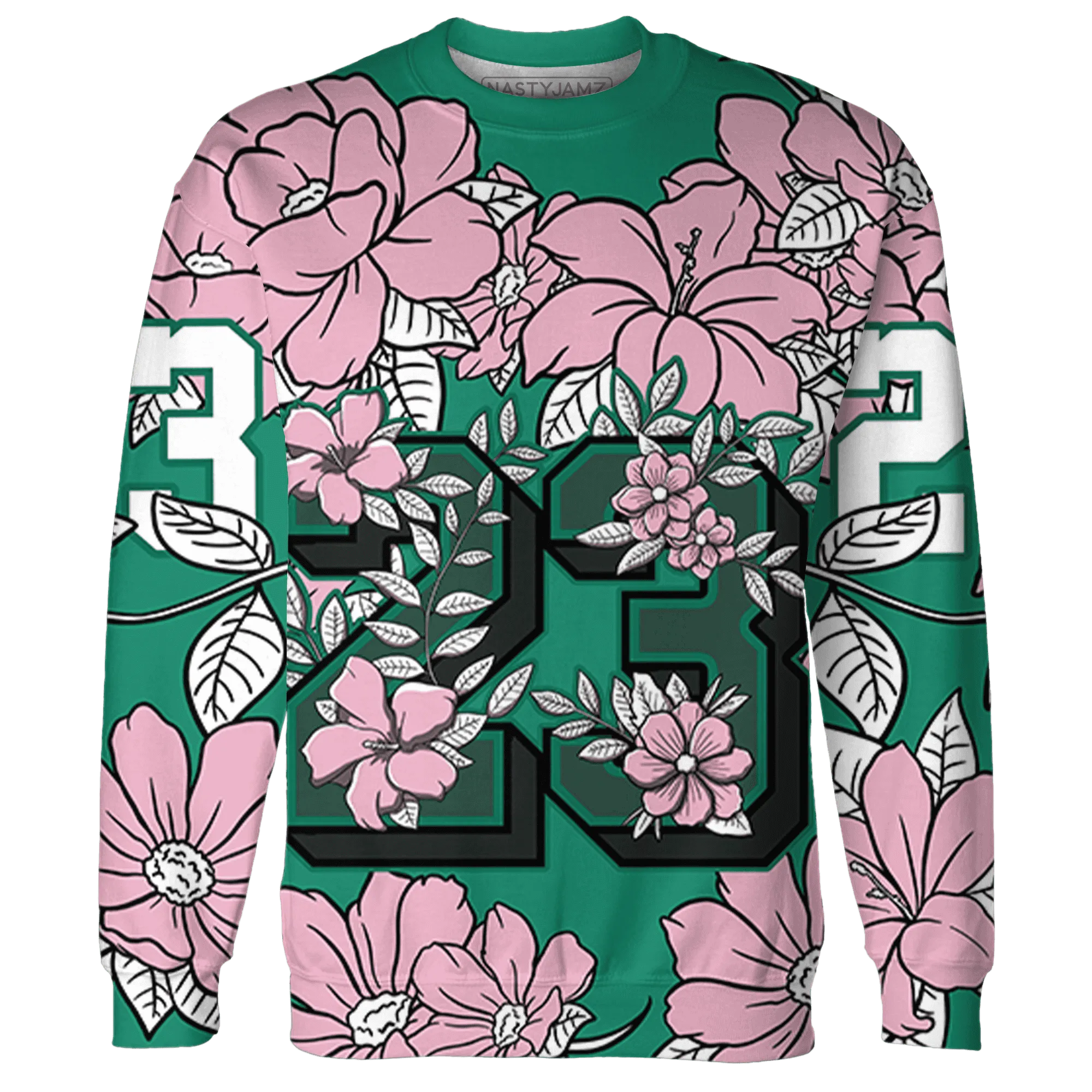 Dunk-Pink-Malachite-Medium-Soft-Low-Sail-Sweatshirt-Match-23-Floral-3D-Flower