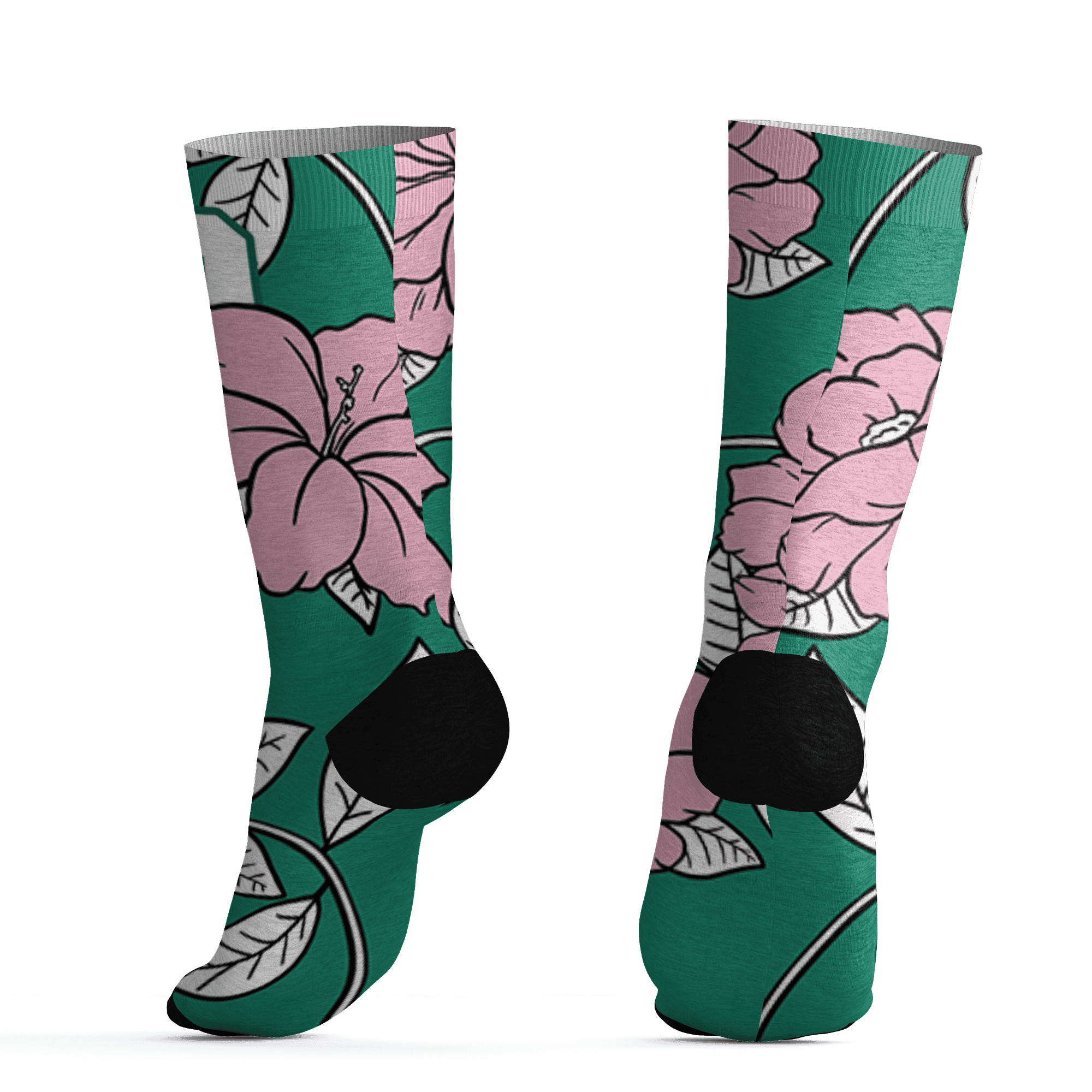 Dunk-Pink-Malachite-Medium-Soft-Low-Sail-Socks-Match-23-Floral-3D-Flower