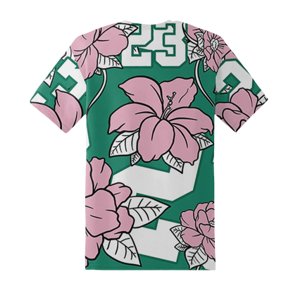 Dunk-Pink-Malachite-Medium-Soft-Low-Sail-T-Shirt-Match-23-Floral-3D-Flower