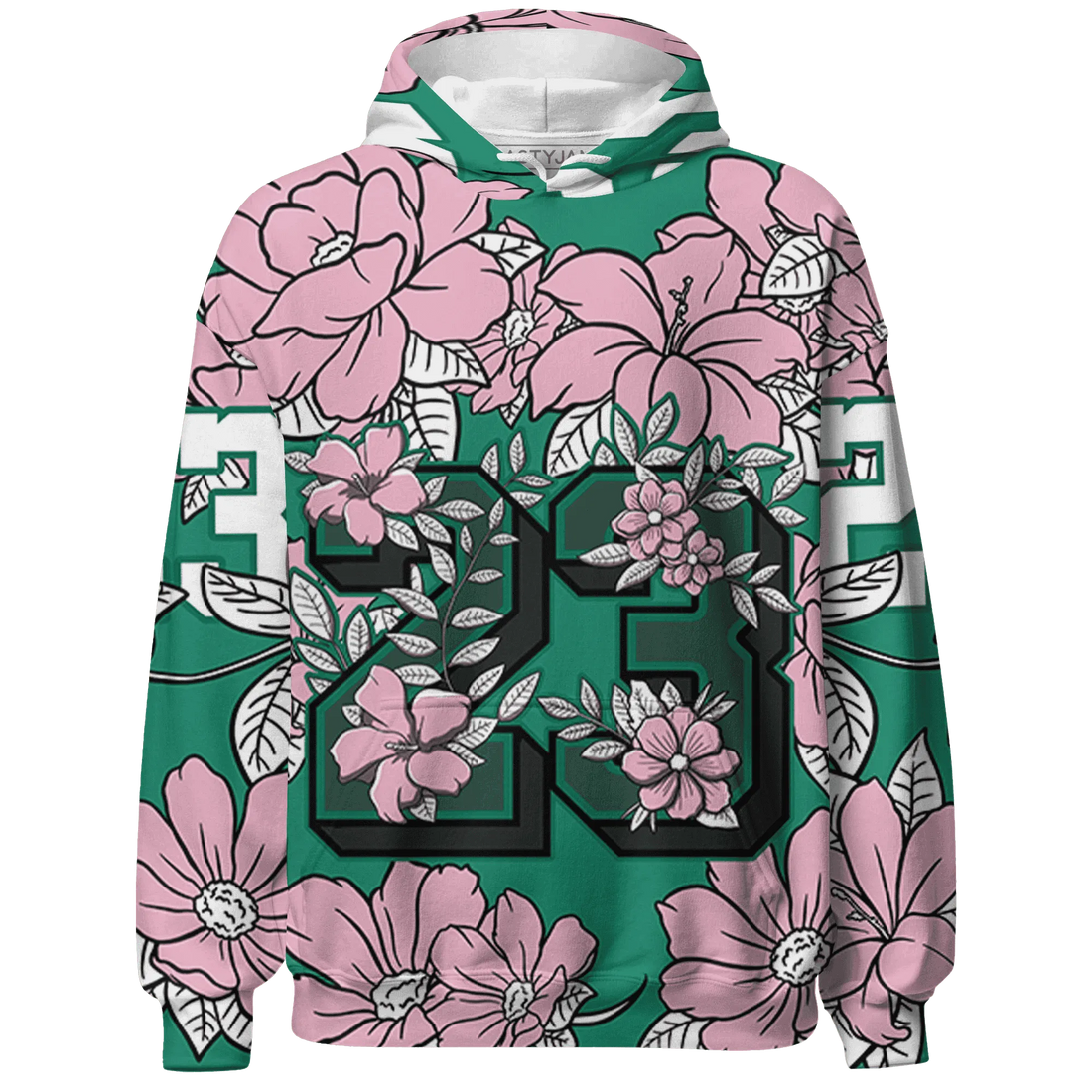 Dunk-Pink-Malachite-Medium-Soft-Low-Sail-Hoodie-Match-23-Floral-3D-Flower