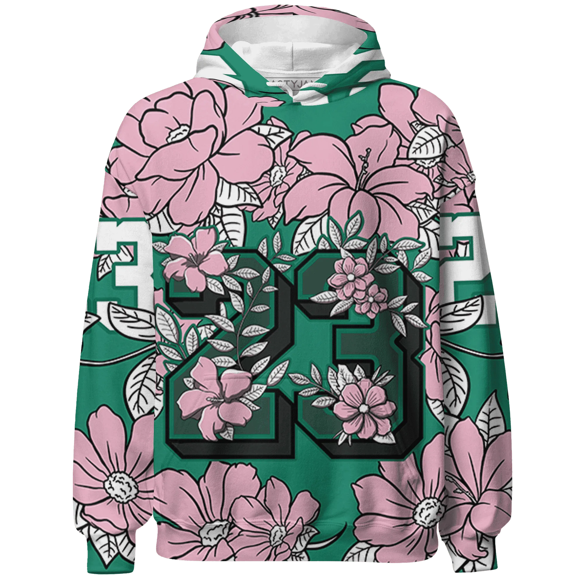 Dunk-Pink-Malachite-Medium-Soft-Low-Sail-Hoodie-Match-23-Floral-3D-Flower