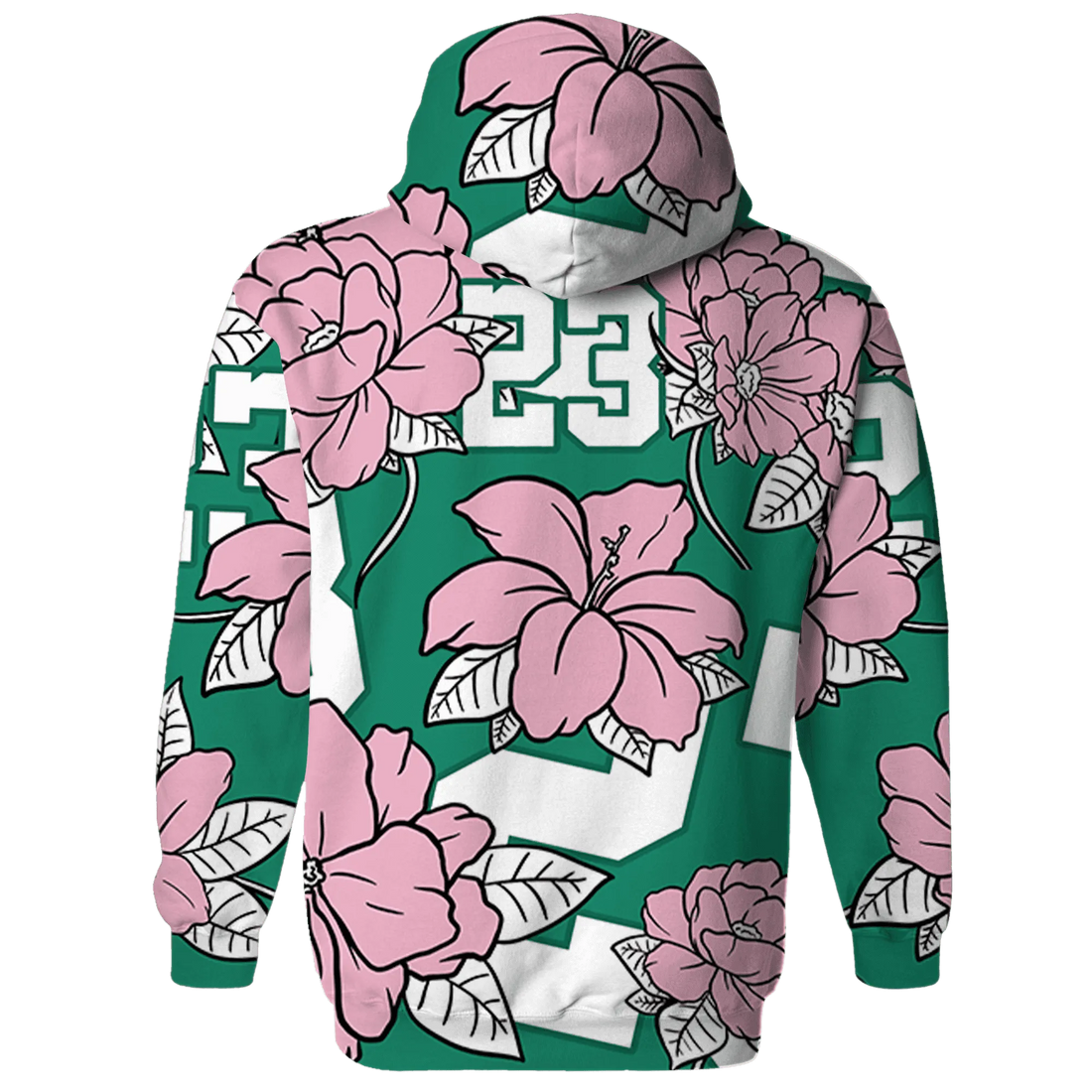 Dunk-Pink-Malachite-Medium-Soft-Low-Sail-Hoodie-Match-23-Floral-3D-Flower