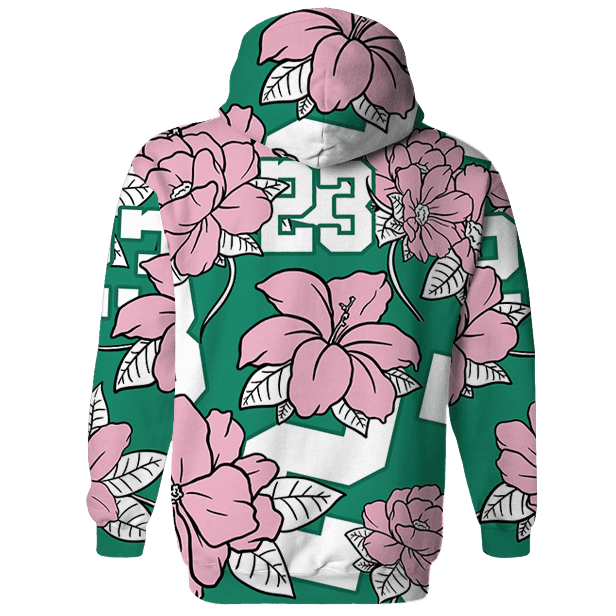 Dunk-Pink-Malachite-Medium-Soft-Low-Sail-Hoodie-Match-23-Floral-3D-Flower