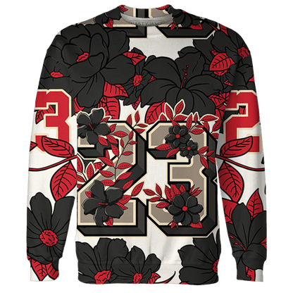 Jumman Jack University Red Sweatshirt Match 23 Floral 3D All-Over Print Flower - NastyJamz