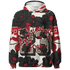 Jumman Jack University Red Hoodie Match 23 Floral 3D All-Over Print Flower - NastyJamz