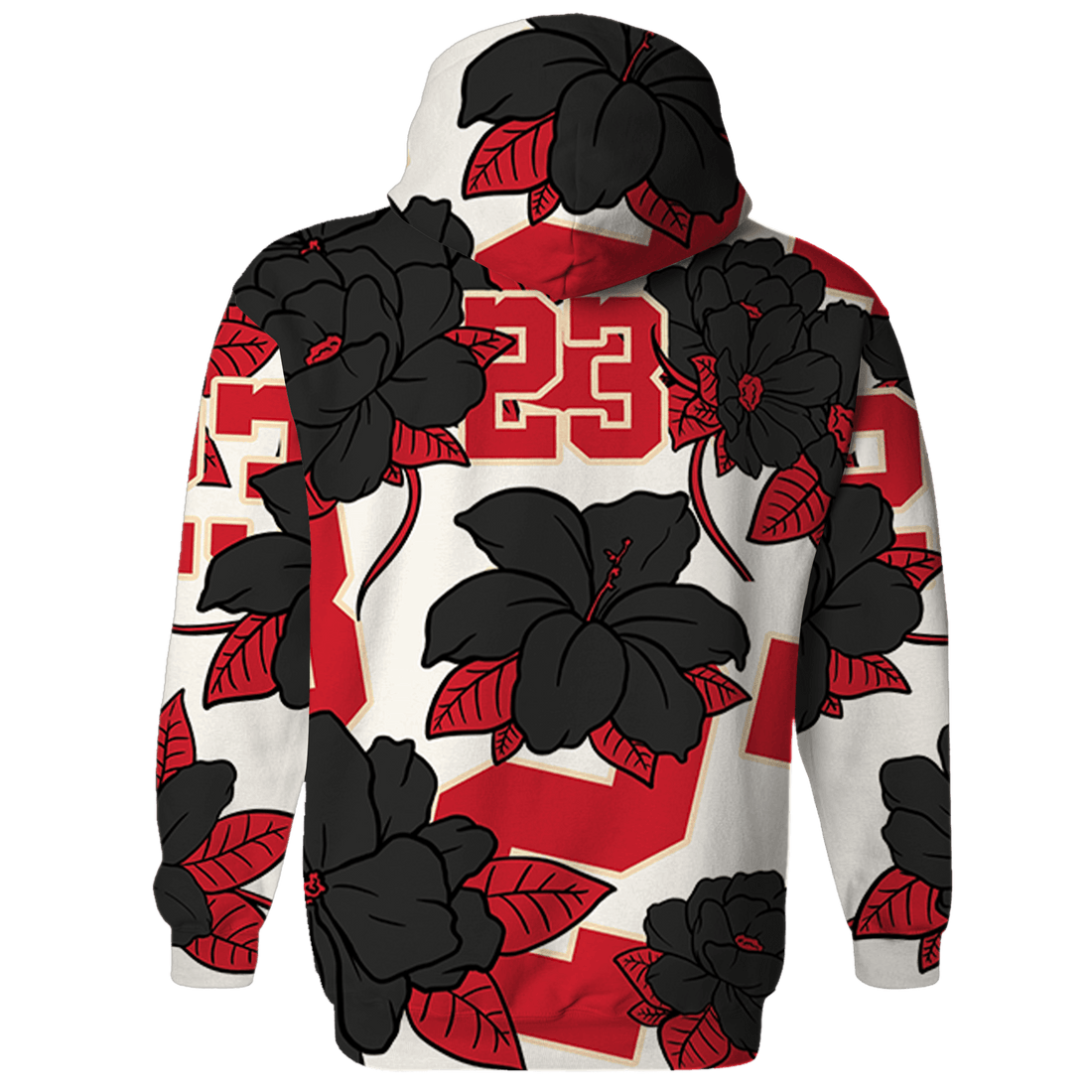 Jumman Jack University Red Hoodie Match 23 Floral 3D All-Over Print Flower - NastyJamz