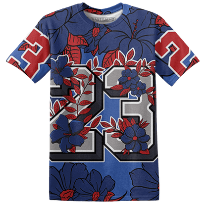 KB 4 Protro Philly T Shirt Match 23 Floral 3D All-Over Print Flower - NastyJamz