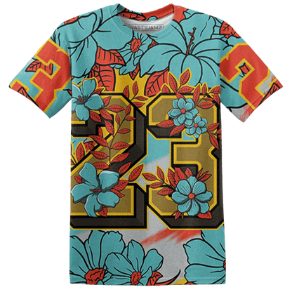 KB 8 Protro Venice Beach T Shirt Match 23 Floral 3D All-Over Print Flower - NastyJamz