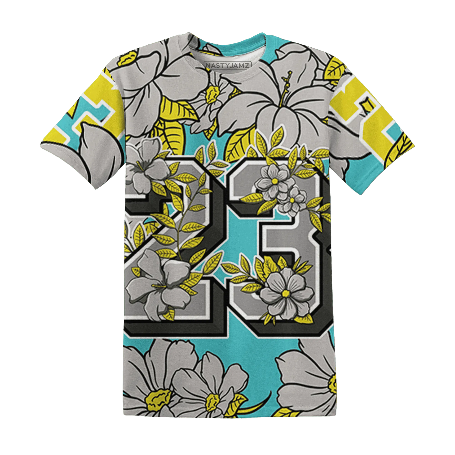 NBL-Cyan-Burst-9060-T-Shirt-Match-23-Floral-3D-Flower