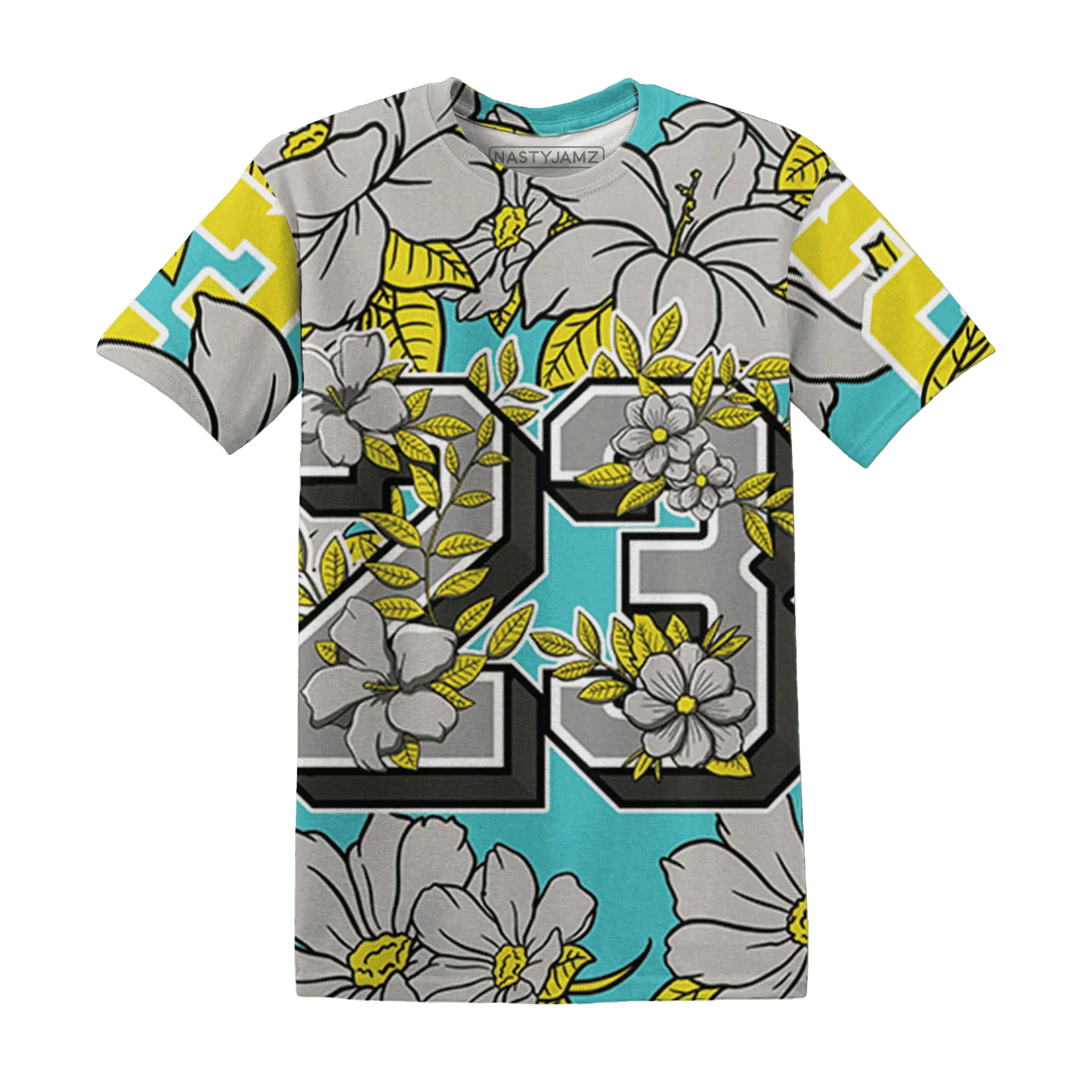 NBL-Cyan-Burst-9060-T-Shirt-Match-23-Floral-3D-Flower