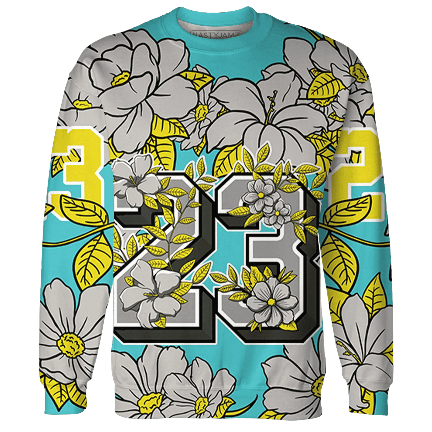 NBL-Cyan-Burst-9060-Sweatshirt-Match-23-Floral-3D-Flower