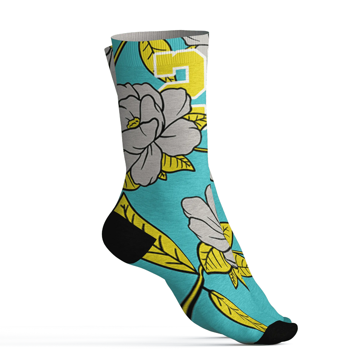NBL-Cyan-Burst-9060-Socks-Match-23-Floral-3D-Flower