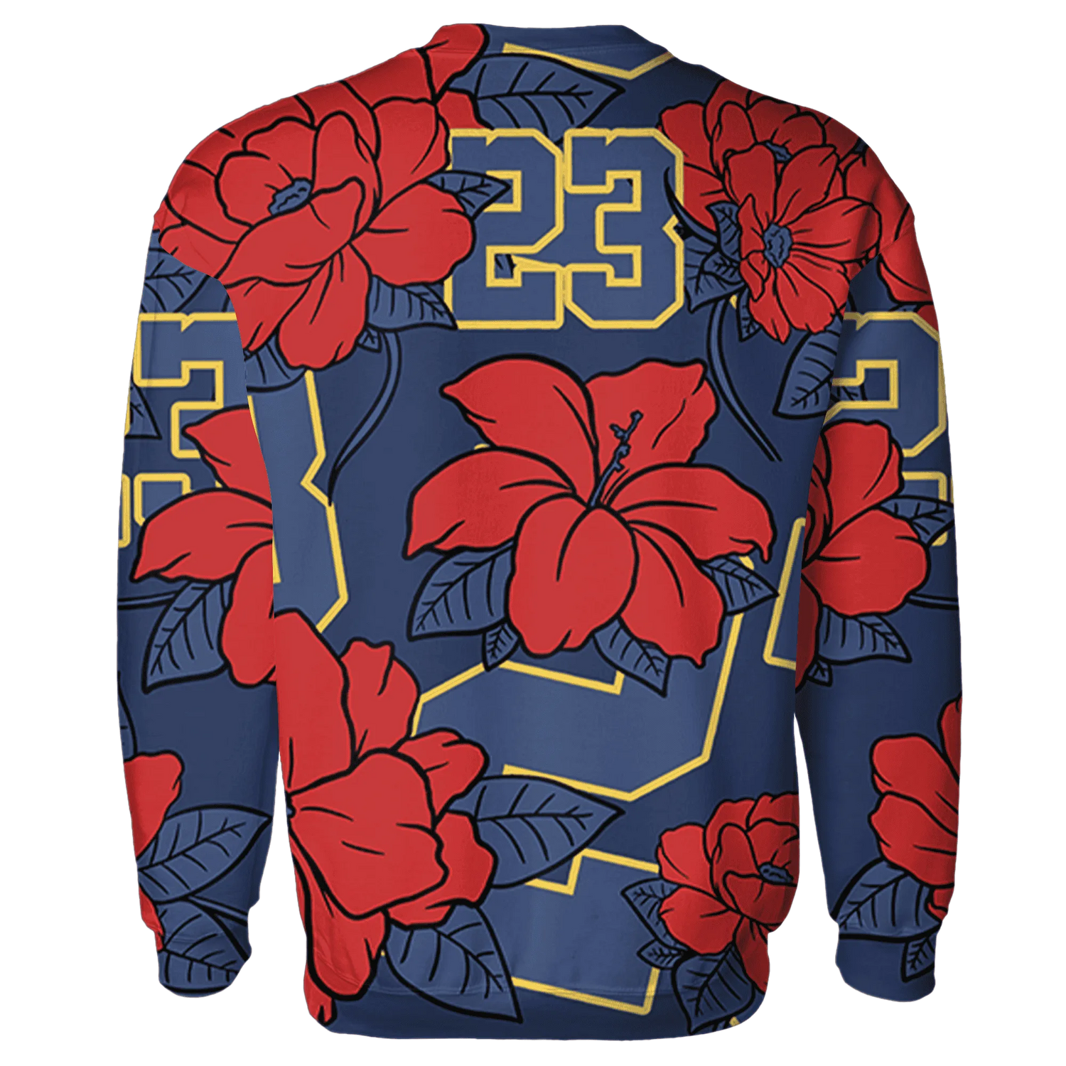 VaporMax-Air-Plus-Midnight-Navy-Gold-Black-Sweatshirt-Match-23-Floral-3D-Flower
