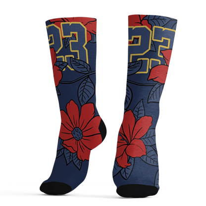VaporMax-Air-Plus-Midnight-Navy-Gold-Black-Socks-Match-23-Floral-3D-Flower