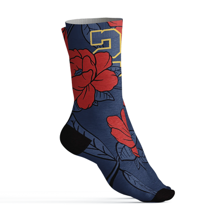 VaporMax-Air-Plus-Midnight-Navy-Gold-Black-Socks-Match-23-Floral-3D-Flower