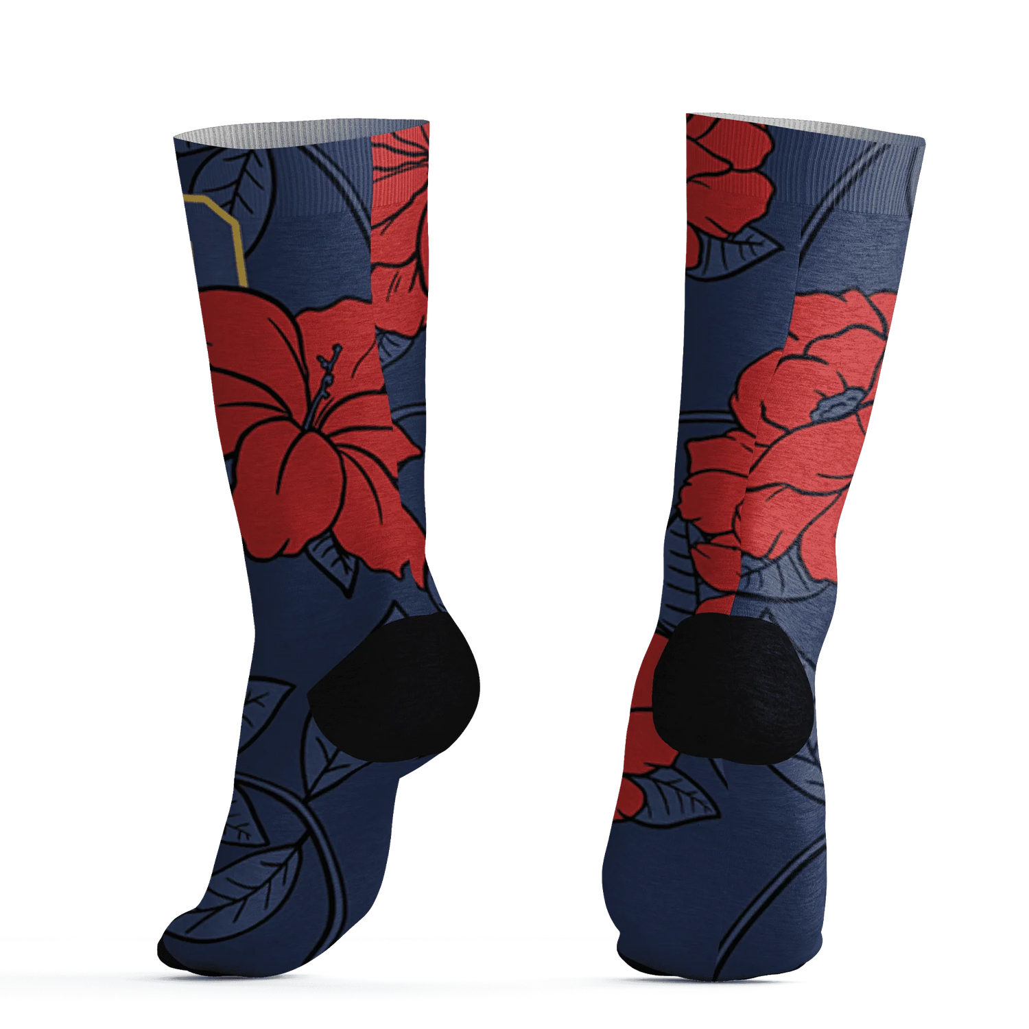 VaporMax-Air-Plus-Midnight-Navy-Gold-Black-Socks-Match-23-Floral-3D-Flower