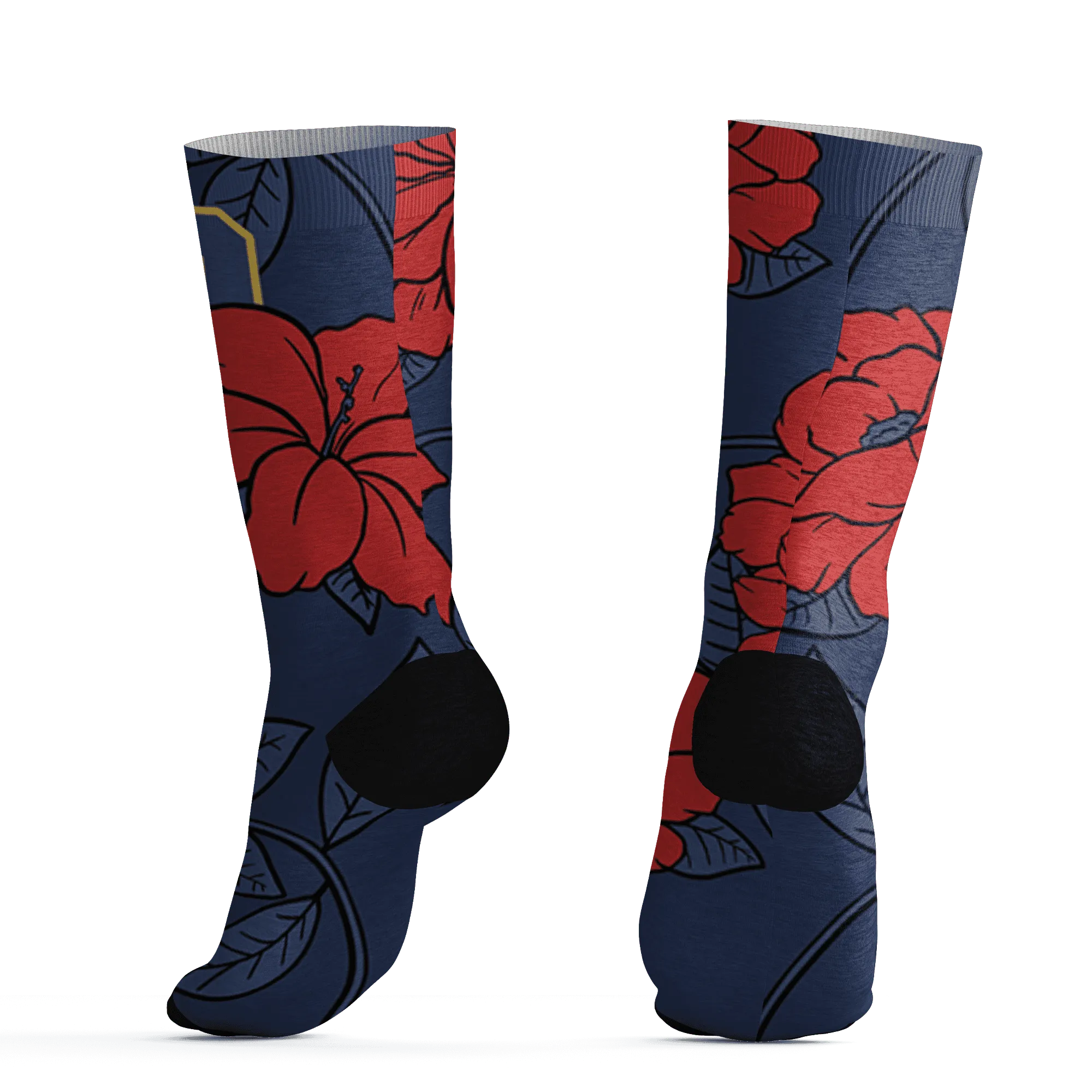 VaporMax-Air-Plus-Midnight-Navy-Gold-Black-Socks-Match-23-Floral-3D-Flower