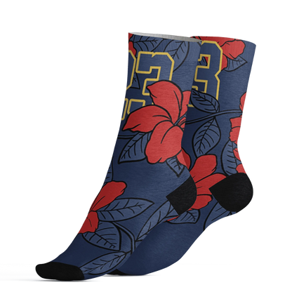 VaporMax-Air-Plus-Midnight-Navy-Gold-Black-Socks-Match-23-Floral-3D-Flower
