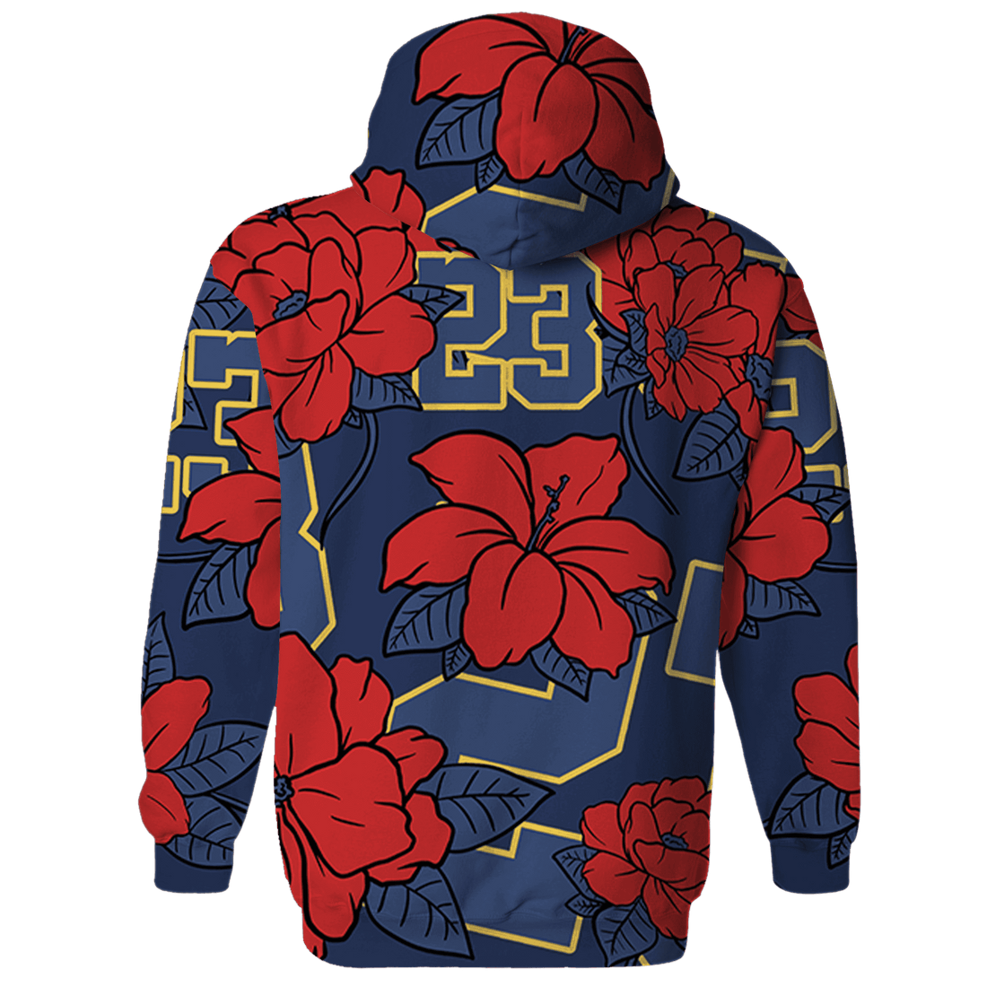 VaporMax-Air-Plus-Midnight-Navy-Gold-Black-Hoodie-Match-23-Floral-3D-Flower