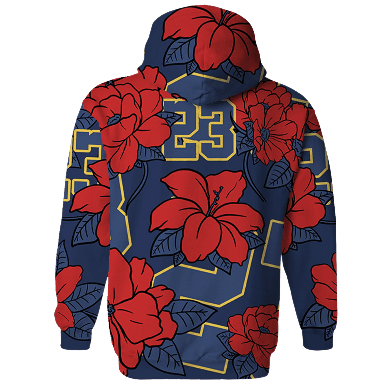 VaporMax-Air-Plus-Midnight-Navy-Gold-Black-Hoodie-Match-23-Floral-3D-Flower