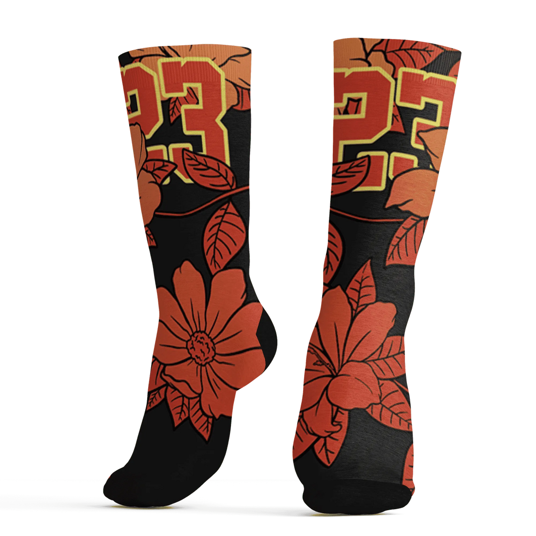 VaporMax-Crimson-Total-Orange-Plus-Socks-Match-23-Floral-3D-Flower
