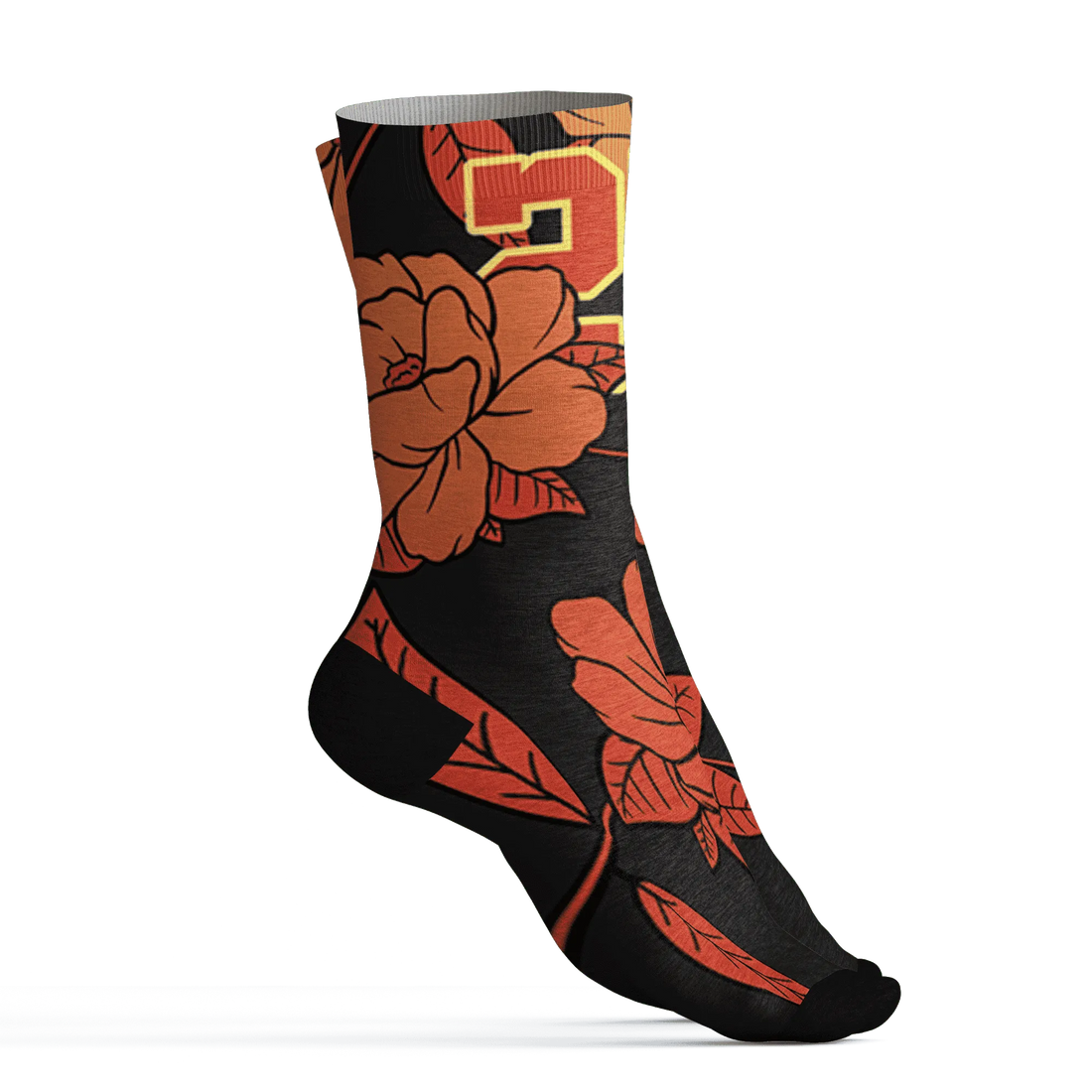 VaporMax-Crimson-Total-Orange-Plus-Socks-Match-23-Floral-3D-Flower
